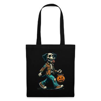 Undead Zombie Dog Trick or Treat Halloween - Tote Bag - black - Front