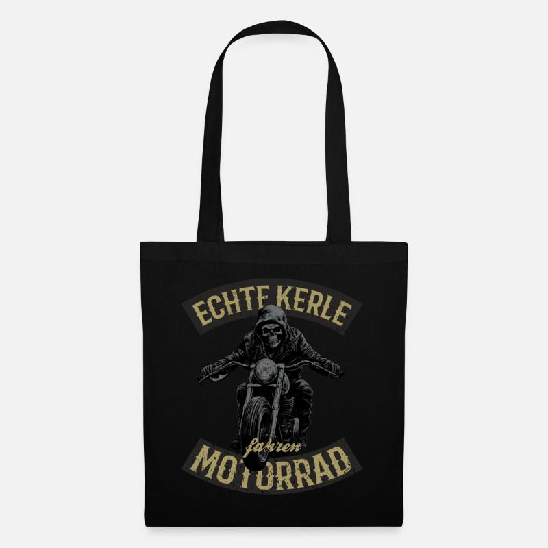 Motorrad Vintage lustiger Spruch - Stoffbeutel - Schwarz