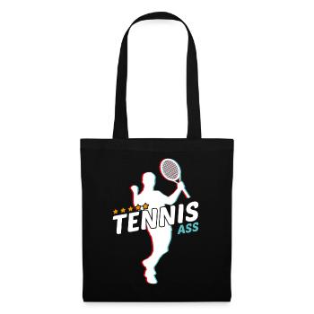 Tennis - Stoffbeutel - Schwarz - Vorne