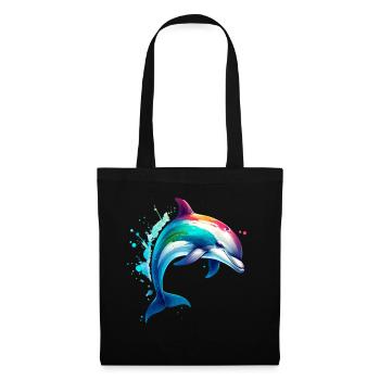 Delfin - Stoffbeutel - Schwarz - Vorne