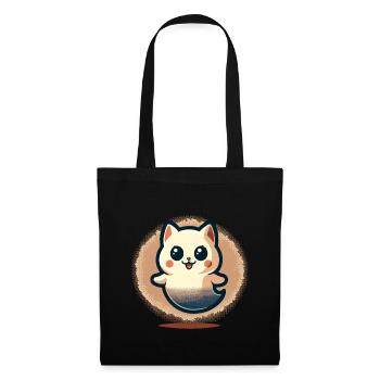 Mignon Fantômes Chat Kawaii Fantôme Animal de compagnie - Sac en tissu - noir - Devant