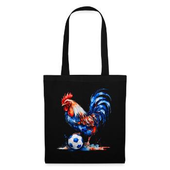 Hahn Fußball Bunt Frankreich Tier Design Print - Stoffbeutel - Schwarz - Vorne
