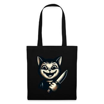 Creepy Cat Psycho Pet Halloween Costume - Tote Bag - black - Front