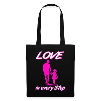 L’amour dans chaque beau-père fille silhouette rose - Sac en tissu - noir - Devant