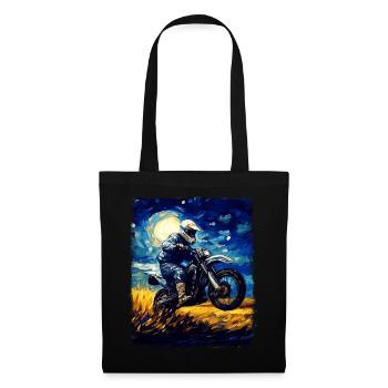 moto tout-terrain motocross moto tout-terrain motard nuit étoilée - Sac en tissu - noir - Devant