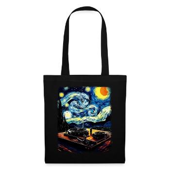 Dj Disc Jockey Turntable Starry Night Painting - Tote Bag - black - Front