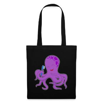 Octopus Toothbrush - Tote Bag - black - Front