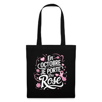 Octobre rose Lutte contre le cancer du sein - Sac en tissu - noir - Devant