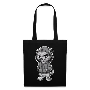 Cool meerkat in stylish hoodie - Tote Bag - black - Front