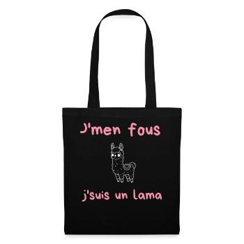 J'men fous j'suis un lama - Sac en tissu - noir - Devant