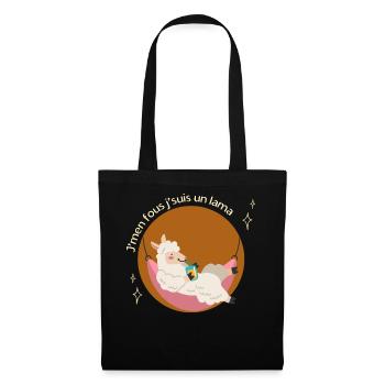 J'men fous j'suis un lama - Sac en tissu - noir - Devant