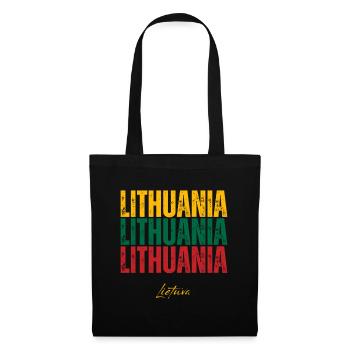 Flag of Lithuania, Lithuanian pride - Tote Bag - black - Front