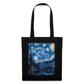 Pigeon Hunt Pigeon Hunter Starry Night Painting - Tote Bag - black - Front