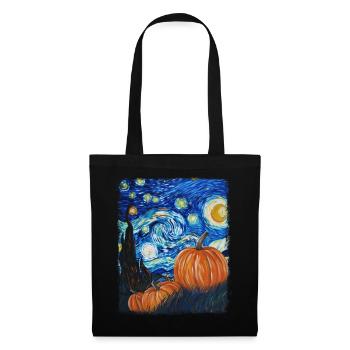Peinture d’étoile filante de citrouille - Sac en tissu - noir - Devant