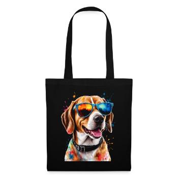 Beagle Sunglasses Dog Funny Animal Design Print - Tote Bag - black - Front