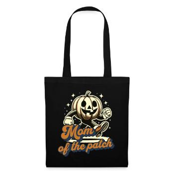 Maman du champ de citrouilles Vintage Halloween Dicton - Sac en tissu - noir - Devant