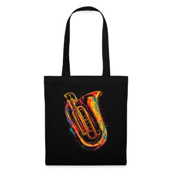 Tuba Grafik - Stoffbeutel - Schwarz - Vorne