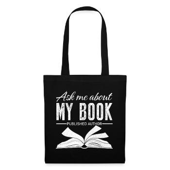 Ask me about my book published author - Tote Bag - black - Front