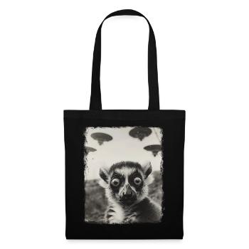 Lémurien Ringtail OVNI Alien Alien Selfie - Sac en tissu - noir - Devant