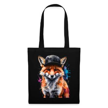 Casquette Fox Snapback Cool Animal Design Print - Sac en tissu - noir - Devant