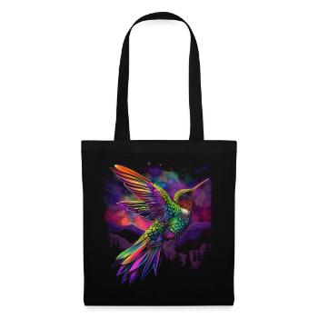 Kolibri Vogel Popart - Stoffbeutel - Schwarz - Vorne