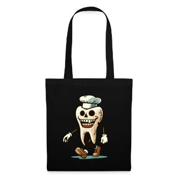 Halloween Hygiène Dentaire Drôle Dent Zombie - Sac en tissu - noir - Devant