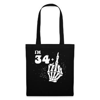 J’ai 34 ans et majeur - 35e anniversaire - Sac en tissu - noir - Devant