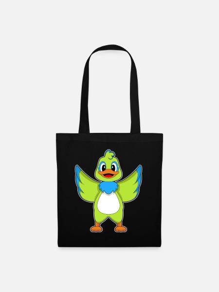 Ente Papagei - Stoffbeutel - Schwarz