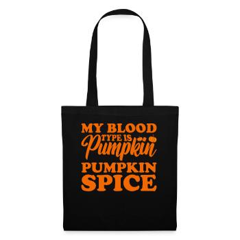 Citrouille Épices Latte Automne Halloween Citrouille Épices Épices - Sac en tissu - noir - Devant