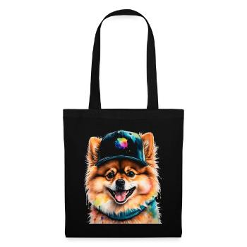 Loulou de Poméranie Casquette Snapback Chien Imprimé - Sac en tissu - noir - Devant