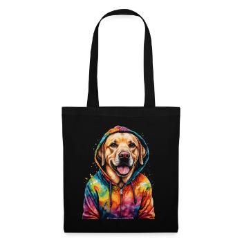 Labrador Retriever Hoodie Hund Lustig Design Print - Stoffbeutel - Schwarz - Vorne