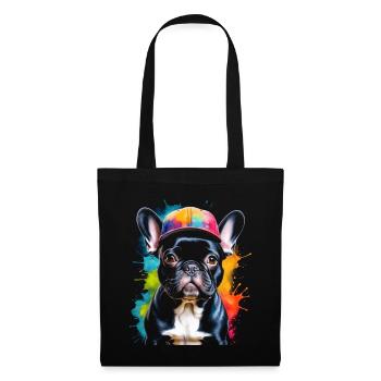 Bouledogue Français Snapback Cap Frenchie Dog - Sac en tissu - noir - Devant