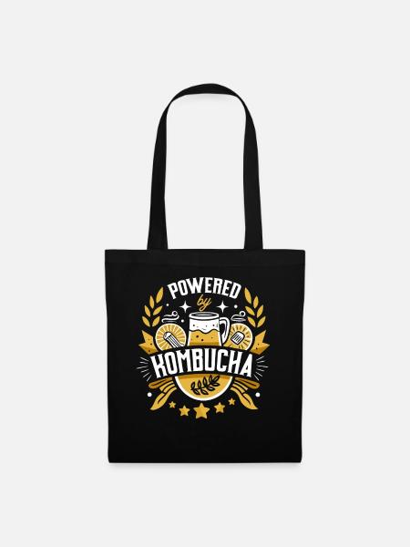 Kombucha Kraft Emblem - Stoffbeutel - Schwarz