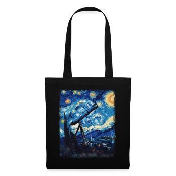 télescope astronomie système solaire nuit étoilée mâle - Sac en tissu - noir - Devant