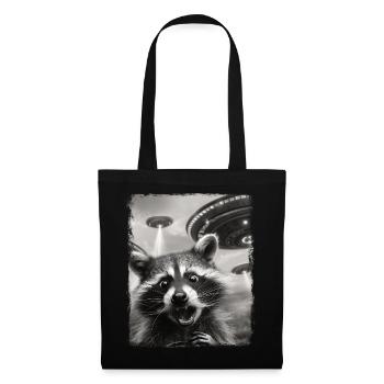 raton laveur, opossum, chat des rues, OVNI, extraterrestre, extraterrestre - Sac en tissu - noir - Devant