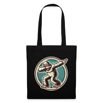 Dabbender Bigfoot Retro Vintage Style - Stoffbeutel - Schwarz - Vorne