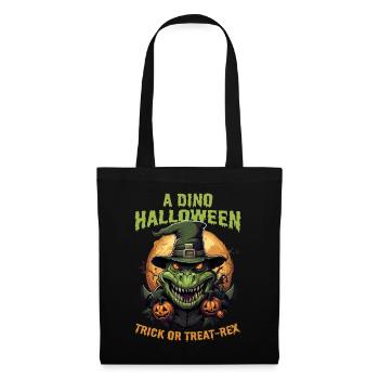 Dino Halloween – Dinosaur Witch Hat Pumpkin Funny - Tote Bag - black - Front