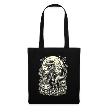 Drôle T-Rex Zombie Aime Bonbons Halloween - Sac en tissu - noir - Devant