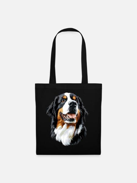 Bouvier bernois Chiens mignons Bouvier suisse - Sac en tissu - noir