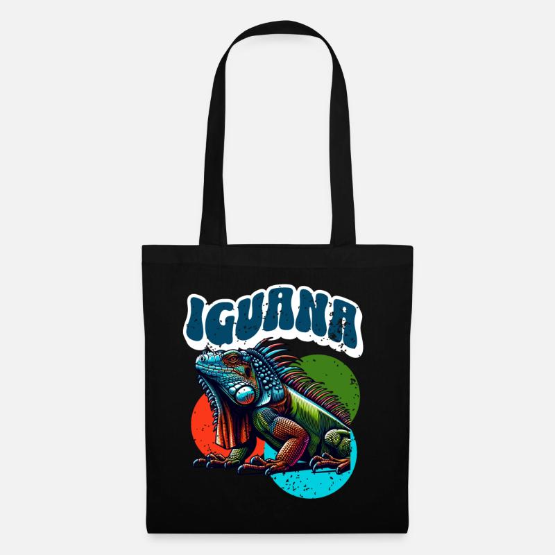 Leguan - Stoffbeutel - Schwarz