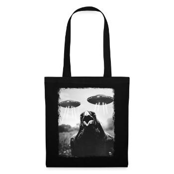 Raven Crow Bird UFO Alien Alien Selfie - Tote Bag - black - Front