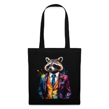 Costume de raton laveur Imprimé de conception d’animaux colorés - Sac en tissu - noir - Devant