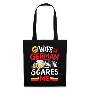 Deutsche Ehefrau Deutschland - Stoffbeutel - Schwarz - Vorne