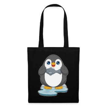 Pinguin Fisch - Stoffbeutel - Schwarz - Vorne