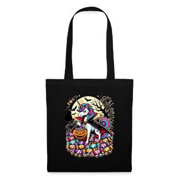 Funny Vampire Unicorn Loves Candy - Tote Bag - black - Front