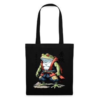 Samurai Frog Vintage Ukiyo-e Style Japan Art - Tote Bag - black - Front