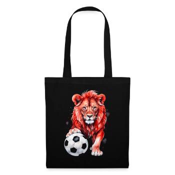 Lion Football Coloré Autriche Animal Design Imprimer - Sac en tissu - noir - Devant