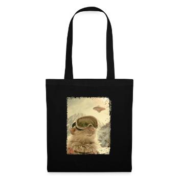 UFO Retro Vintage Uncanny Alien Winter Mouse - Tote Bag - black - Front