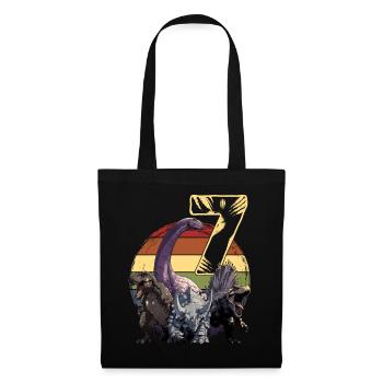 Cool dinosaure 7 ans 7e cadeau d’anniversaire - Sac en tissu - noir - Devant
