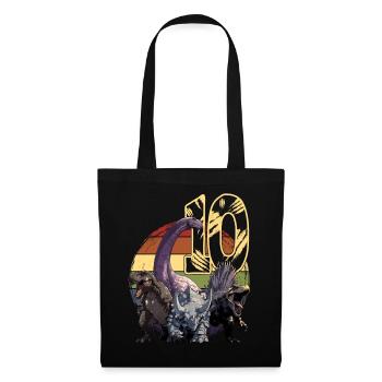 Cool dinosaure 10 ans 10e anniversaire cadeau - Sac en tissu - noir - Devant